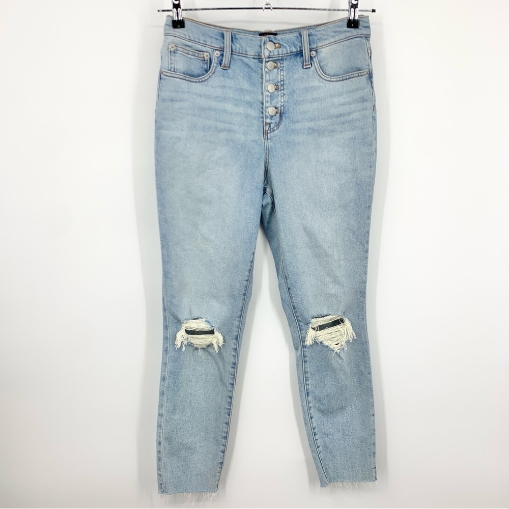 J Crew Women Size 28 Jeans Light Wash Denim Pants 10" Skinny High Rise Stretch